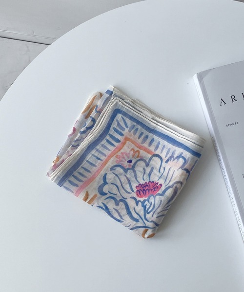 AS KNOW AS plus(アズノゥアズプラス)の「インド シルク混パネルスカーフ 60×60(バンダナ/スカーフ・レディース・C/D/E/F/A/H/B/G・FREE)」の21枚目の写真