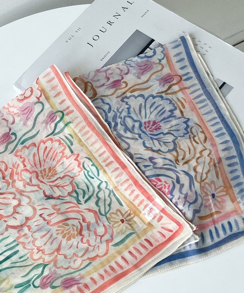 AS KNOW AS plus(アズノゥアズプラス)の「インド シルク混パネルスカーフ 60×60(バンダナ/スカーフ・レディース・C/D/E/F/A/H/B/G・FREE)」の17枚目の写真