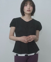 dot frill puff sleeve blouse / ドットフリルパフスリーブブラウス