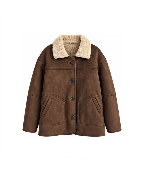 VASCARA(バスカラ)の「Shearling Suede Mustang Jacket (2colors)(その他アウター・レディース・キャメル/ブラウン・FREE)」の2枚目の写真