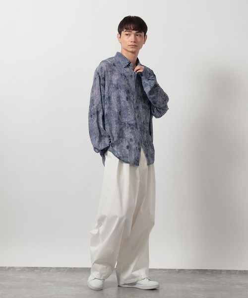 LAKOLE(ラコレ)の「シアーガラシャツ長袖 / 645803(シャツ/ブラウス・メンズ・ブルー/ブラック/レッド・LARGE/MEDIUM)」の6枚目の写真