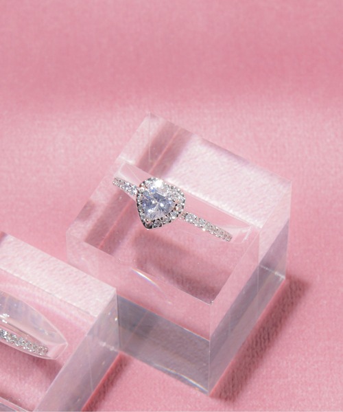 JILL by JILL STUART(ジルバイジルスチュアート)の「Cubic プチハートリング(リング・レディース・ピンク/シルバー・FREE)」の4枚目の写真