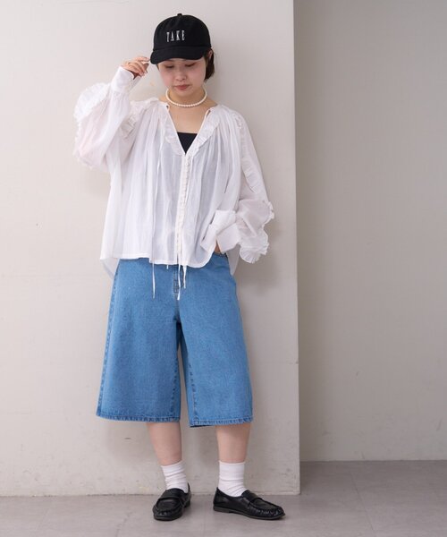 WILLOW（ウィロー）の「【willow】デニムハーフパンツ（デニムパンツ・レディース・ブルー・SMALL/MEDIUM）」の2枚目の写真