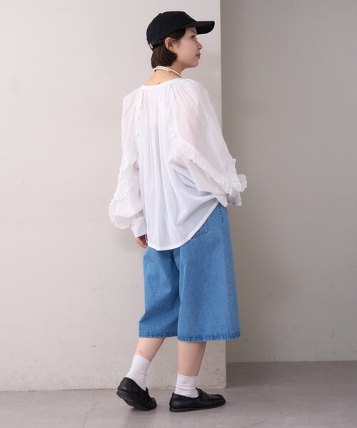 WILLOW（ウィロー）の「【willow】デニムハーフパンツ（デニムパンツ・レディース・ブルー・SMALL/MEDIUM）」の4枚目の写真