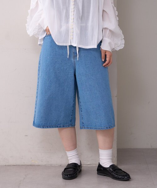 WILLOW（ウィロー）の「【willow】デニムハーフパンツ（デニムパンツ・レディース・ブルー・SMALL/MEDIUM）」の6枚目の写真
