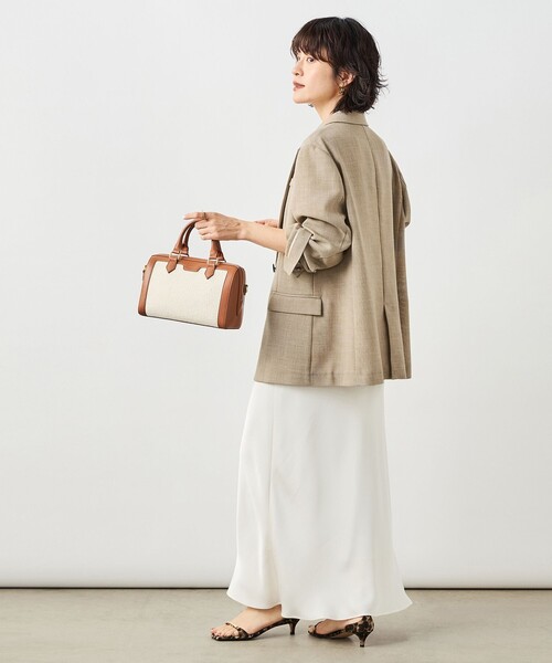 NOLLEY’S Sophi（ノーリーズソフィ）の「ウォッシャブルダブルサテンナロースカート（スカート・レディース・ブラック/カーキ/オフホワイト・38/36）」の6枚目の写真