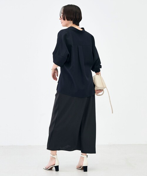 NOLLEY’S Sophi（ノーリーズソフィ）の「ウォッシャブルダブルサテンナロースカート（スカート・レディース・ブラック/カーキ/オフホワイト・38/36）」の20枚目の写真