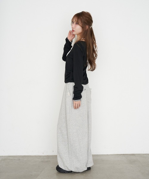 RAY CASSIN（レイカズン）の「シフォンドッキングロンT（Tシャツ/カットソー・レディース・グレー/ブラック/ホワイト/グレー系その他2・FREE）」の21枚目の写真