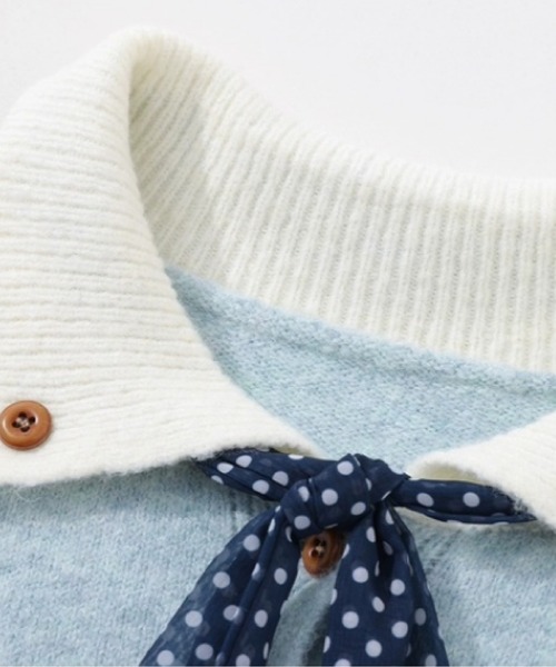 LA POMME petit(ラポミ・プチ)の「Baby Blue Tie Cardigan(カーディガン/ボレロ・レディース・ブルー・FREE)」の3枚目の写真
