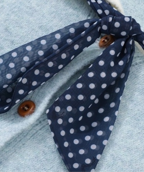 LA POMME petit(ラポミ・プチ)の「Baby Blue Tie Cardigan(カーディガン/ボレロ・レディース・ブルー・FREE)」の4枚目の写真