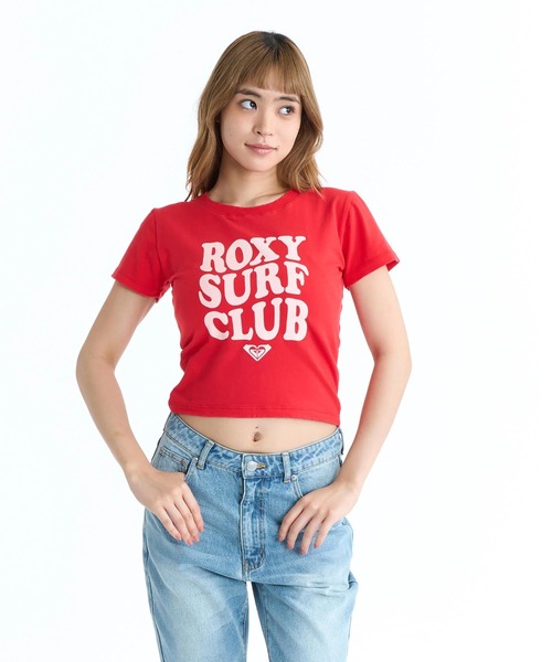 ROXY(ロキシー)の「ROXY ウィメンズ ROXY WITH HEART TINY TEE Tシャツ チビT 丈短め【2026年春夏モデル】/クロップド・ショート丈(Tシャツ/カットソー・レディース・グレー/レッド・LARGE/MEDIUM/SMALL)」の6枚目の写真