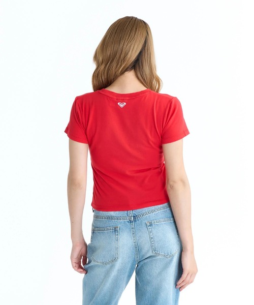 ROXY(ロキシー)の「ROXY ウィメンズ ROXY WITH HEART TINY TEE Tシャツ チビT 丈短め【2026年春夏モデル】/クロップド・ショート丈(Tシャツ/カットソー・レディース・グレー/レッド・LARGE/MEDIUM/SMALL)」の7枚目の写真
