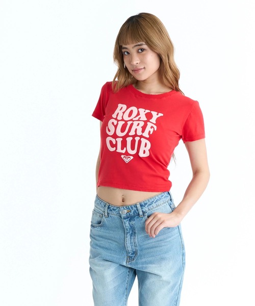 ROXY(ロキシー)の「ROXY ウィメンズ ROXY WITH HEART TINY TEE Tシャツ チビT 丈短め【2026年春夏モデル】/クロップド・ショート丈(Tシャツ/カットソー・レディース・グレー/レッド・LARGE/MEDIUM/SMALL)」の8枚目の写真