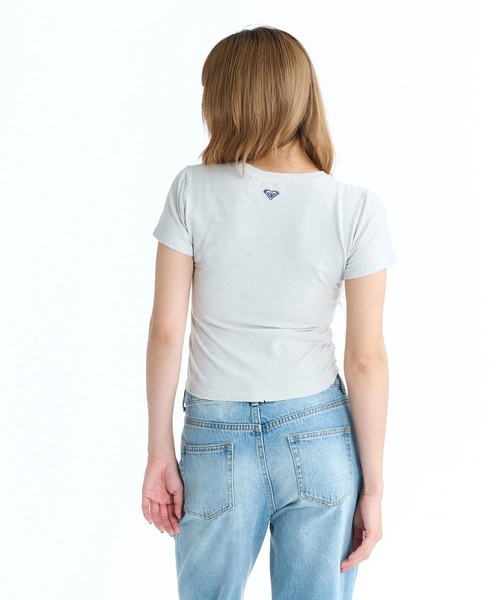 ROXY(ロキシー)の「ROXY ウィメンズ ROXY WITH HEART TINY TEE Tシャツ チビT 丈短め【2026年春夏モデル】/クロップド・ショート丈(Tシャツ/カットソー・レディース・グレー/レッド・LARGE/MEDIUM/SMALL)」の5枚目の写真