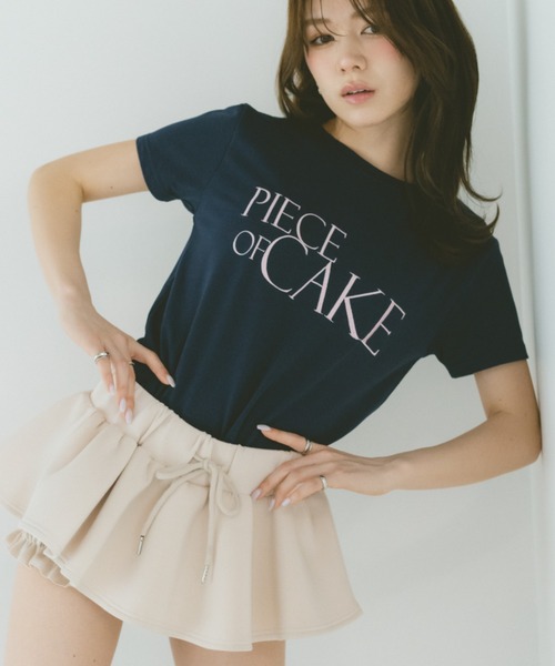 VANNIE U(ヴァニーユー)の「バイカラー刺繍ロゴTシャツ(Tシャツ/カットソー・レディース・ホワイト/ネイビー/ピンク・FREE)」の6枚目の写真