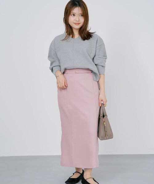 COHINA(コヒナ)の「ベルト付きパネルIラインスカート 【低身長・小柄女性】(スカート・レディース・ピンク/ホワイト/ブルー・XS-Short/S-Short/XS-Regular/S-Regular)」の9枚目の写真