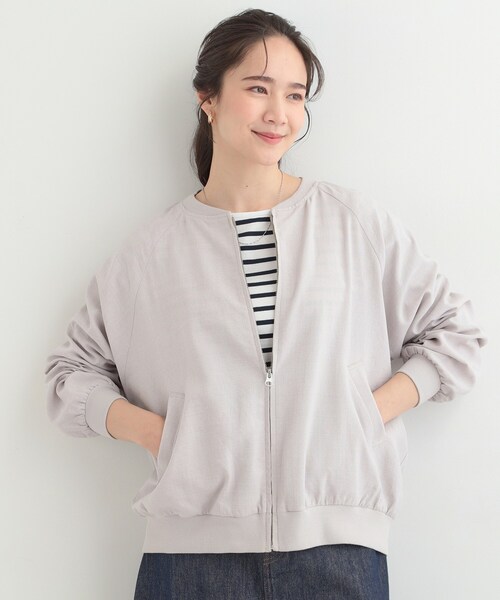 SHOO・LA・RUE（シューラルー）の「麻調リブブルゾン（ブルゾン・レディース・キャメル/ライトグレー/ブラック・03/02/01/04）」の4枚目の写真