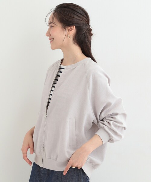 SHOO・LA・RUE（シューラルー）の「麻調リブブルゾン（ブルゾン・レディース・キャメル/ライトグレー/ブラック・03/02/01/04）」の5枚目の写真