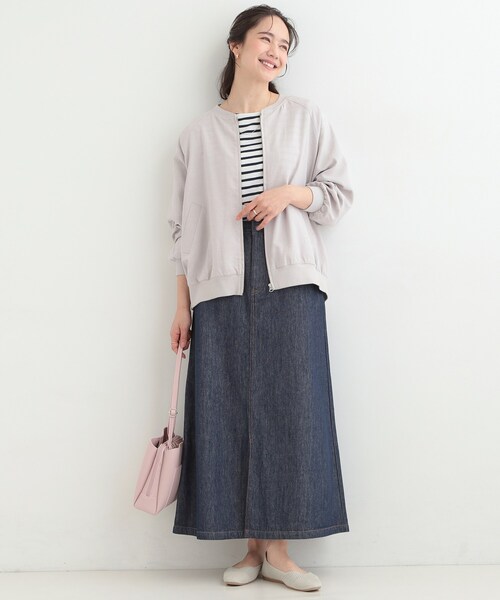 SHOO・LA・RUE（シューラルー）の「麻調リブブルゾン（ブルゾン・レディース・キャメル/ライトグレー/ブラック・03/02/01/04）」の6枚目の写真