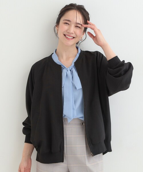 SHOO・LA・RUE（シューラルー）の「麻調リブブルゾン（ブルゾン・レディース・キャメル/ライトグレー/ブラック・03/02/01/04）」の8枚目の写真