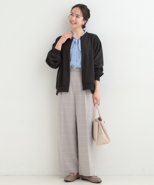 SHOO・LA・RUE（シューラルー）の「麻調リブブルゾン（ブルゾン・レディース・キャメル/ライトグレー/ブラック・03/02/01/04）」の10枚目の写真