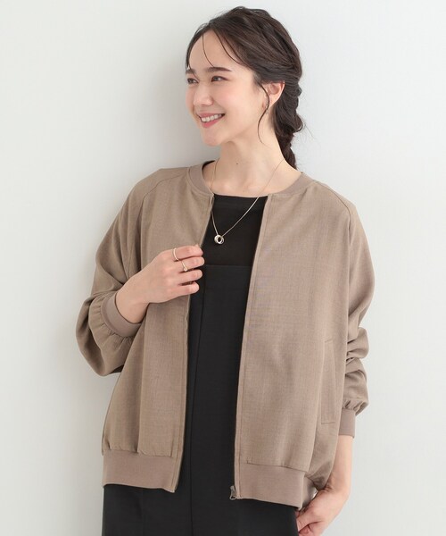 SHOO・LA・RUE（シューラルー）の「麻調リブブルゾン（ブルゾン・レディース・キャメル/ライトグレー/ブラック・03/02/01/04）」の12枚目の写真