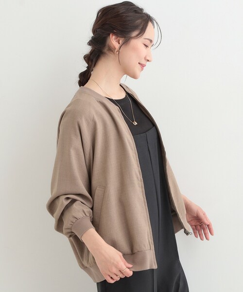 SHOO・LA・RUE（シューラルー）の「麻調リブブルゾン（ブルゾン・レディース・キャメル/ライトグレー/ブラック・03/02/01/04）」の13枚目の写真