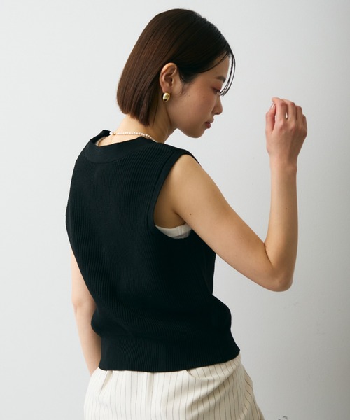 Trish（トリッシュ）の「メタル釦コンパクトベスト（ベスト・レディース・ブラック/アイボリー・FREE）」の13枚目の写真