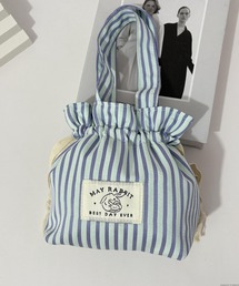 Liaa/ストライプ 巾着ポーチ ランチバッグ A18761