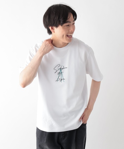 GLOBAL WORK（グローバルワーク）の「マイニチタキノウクルー/プリントTシャツ/636401（Tシャツ/カットソー・メンズ・ネイビー系9/ホワイト系7/ホワイト系6/ネイビー/チャコールグレー/グレー/ホワイト系5/ブラック・LARGE/MEDIUM/X-LARGE/SMALL）」の2枚目の写真