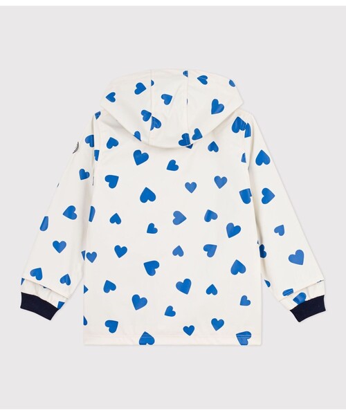 PETIT BATEAU（プチバトー）の「ハートプリントヨットパーカ（マウンテンパーカー・キッズ・ホワイト×ブルー・6YEAR/8YEAR/10YEAR/12YEAR）」の6枚目の写真
