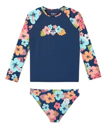 ROXY(���L�V�[)��ROXY �L�b�Y MORNING FLOWER LYCRA SET ���� �y2026�N�t�ă��f���z/���L�V�[�L�b�Y�������b�V���K�[�h�E�{�g��(����)(����)