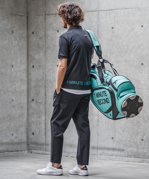 1minute 1second（ワンミニットワンセカンド）の「mhs2567-cursive print polo shirt ポロシャツ(1M26N290)（ポロシャツ・メンズ・ネイビー/ライトグレー/ブラック×ブルー/ブラック×ブラック・XL/L/M/S）」の9枚目の写真
