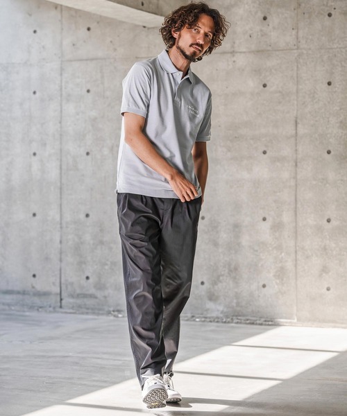 1minute 1second（ワンミニットワンセカンド）の「mhs2567-cursive print polo shirt ポロシャツ(1M26N290)（ポロシャツ・メンズ・ネイビー/ライトグレー/ブラック×ブルー/ブラック×ブラック・XL/L/M/S）」の13枚目の写真