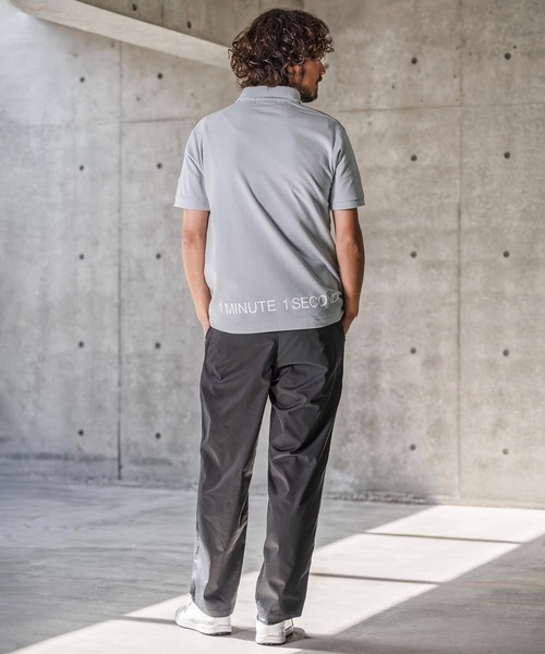 1minute 1second（ワンミニットワンセカンド）の「mhs2567-cursive print polo shirt ポロシャツ(1M26N290)（ポロシャツ・メンズ・ネイビー/ライトグレー/ブラック×ブルー/ブラック×ブラック・XL/L/M/S）」の15枚目の写真