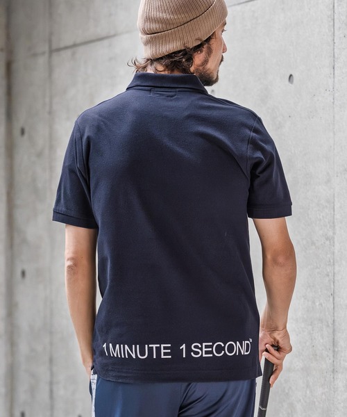 1minute 1second（ワンミニットワンセカンド）の「mhs2567-cursive print polo shirt ポロシャツ(1M26N290)（ポロシャツ・メンズ・ネイビー/ライトグレー/ブラック×ブルー/ブラック×ブラック・XL/L/M/S）」の17枚目の写真