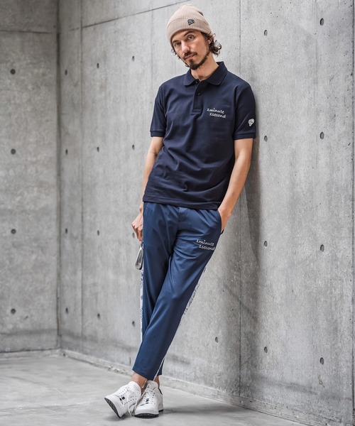 1minute 1second（ワンミニットワンセカンド）の「mhs2567-cursive print polo shirt ポロシャツ(1M26N290)（ポロシャツ・メンズ・ネイビー/ライトグレー/ブラック×ブルー/ブラック×ブラック・XL/L/M/S）」の18枚目の写真