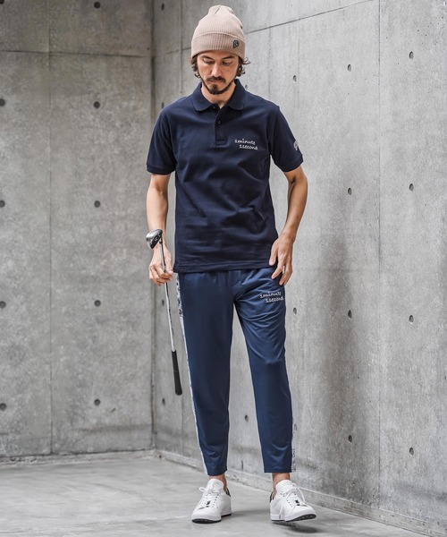 1minute 1second（ワンミニットワンセカンド）の「mhs2567-cursive print polo shirt ポロシャツ(1M26N290)（ポロシャツ・メンズ・ネイビー/ライトグレー/ブラック×ブルー/ブラック×ブラック・XL/L/M/S）」の19枚目の写真