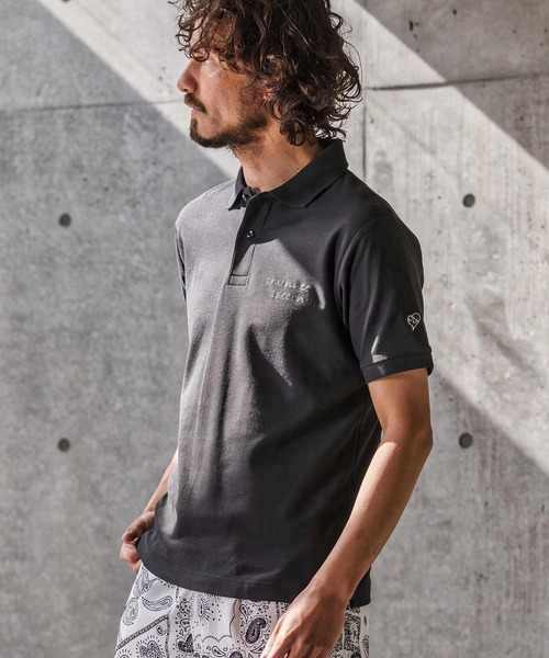 1minute 1second（ワンミニットワンセカンド）の「mhs2567-cursive print polo shirt ポロシャツ(1M26N290)（ポロシャツ・メンズ・ネイビー/ライトグレー/ブラック×ブルー/ブラック×ブラック・XL/L/M/S）」の22枚目の写真