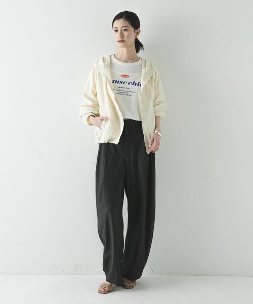 URBAN RESEARCH(アーバンリサーチ)の「『別注』La Hutte×URBAN RESEARCH ナイロンブルゾン(ブルゾン・レディース・アイボリー/ブラウン/チャコールグレー・FREE)」の7枚目の写真