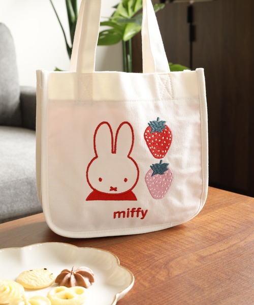 Miffy（ ミッフィー）の「miffy ミッフィー ミニトートバッグ 刺繍（トートバッグ・レディース・ホワイト系1/ホワイト系2・FREE）」の3枚目の写真