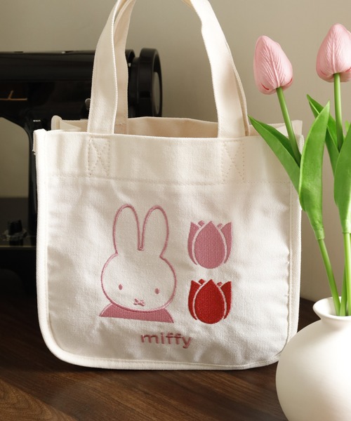 Miffy（ ミッフィー）の「miffy ミッフィー ミニトートバッグ 刺繍（トートバッグ・レディース・ホワイト系1/ホワイト系2・FREE）」の6枚目の写真