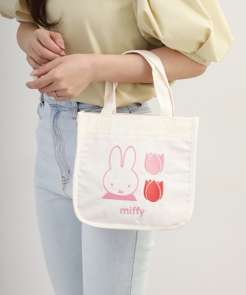 Miffy（ ミッフィー）の「miffy ミッフィー ミニトートバッグ 刺繍（トートバッグ・レディース・ホワイト系1/ホワイト系2・FREE）」の14枚目の写真
