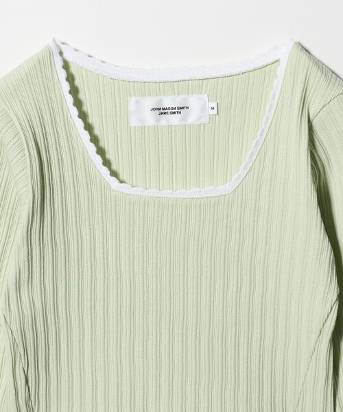 JANESMITH（ジェーンスミス）の「＜JANE SMITH ＞リブ スクエアネック プルオーバー（Tシャツ/カットソー・レディース・ライム・38）」の3枚目の写真