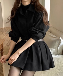 PRIVATE  BEACH | ウエストマークミニシャツワンピース　ベルト付き(シャツワンピース)