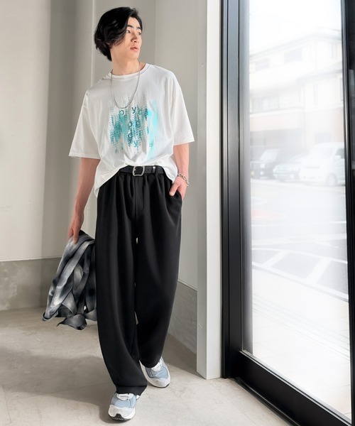 Java(ジャバ)の「《JaVaジャバコラボ》【ベルトループ付き】シルキータッチ ポンチ素材 ペインタースウェットパンツ(スウェットパンツ・メンズ・オートミール/ブラック・LARGE/MEDIUM/SMALL)」の22枚目の写真
