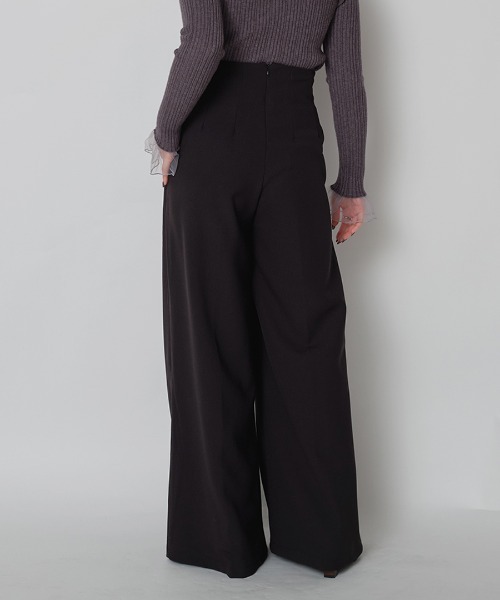 murea(ミュレア)の「ウエストデザインハイウエストワイドタックパンツ(その他パンツ・レディース・オリーブ/ブラック・M/S)」の9枚目の写真