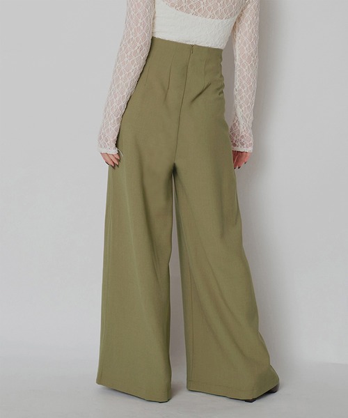 murea(ミュレア)の「ウエストデザインハイウエストワイドタックパンツ(その他パンツ・レディース・オリーブ/ブラック・M/S)」の22枚目の写真