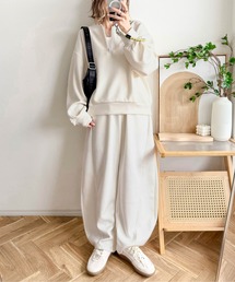 CURA CLOSET（キュラ クローゼット）の「【ema.217 select】ハーフジップ＆カーブパンツセットアップ（セットアップ）」