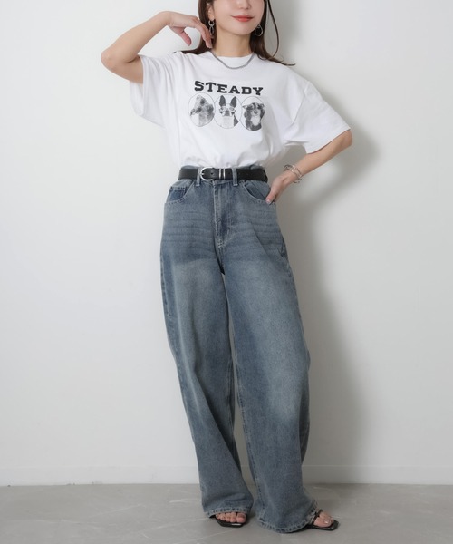 Riberry(リベリー)の「アソートアニマルフォトプリント半袖Tシャツ【CAT/DOG】(Tシャツ/カットソー・レディース・B/A/C/D・MEDIUM)」の5枚目の写真